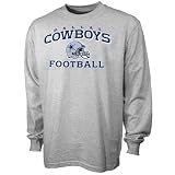 Reebok Dallas Cowboys Ash Stacked Helmet Long Sleeve T-shirt