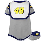 #48 Jimmie Johnson Infant Grey Bib & Booties Set