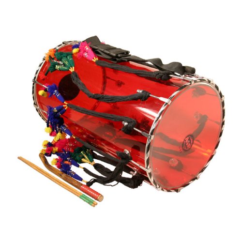 Dhol Drum, Acrylic, Red.