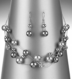 Faux Pearl Diamanté Necklace 