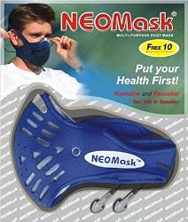 Neoprene Carbon Mask - Multi-Purpose Dust Mask with 2 Carbon Filters and 10 E...