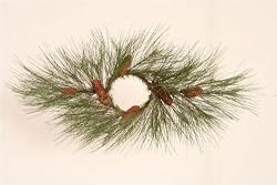 Pack of 2 Natchez Pine Artificial Christmas Candle Rings 32"