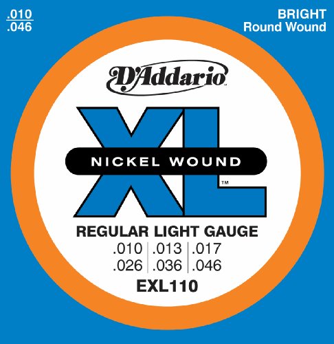 D'Addario EXL110 XL Nickel Wound Jeu de cordes pour guitare électrique Tirant Regular Light (.010-.046) (Import Royaume Uni)