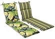Outdoor Patio Furniture Chaise Lounge Cushion - Reversible Tropical Green Stripe