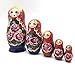 Russian BEAUTY Nesting DOLLS 5 pieces set Hand Carved Hand Painted Babushka doll