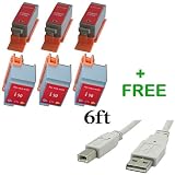 betaInk (6 Pack) Compatible Canon (3) BCI-15 Black and (3) BCI-16 color Ink Cartridges for Canon PIXMA iP90 PIXMA iP90V Printers + USB 2.0 A Male to B Male Universal Printer Cable (6 Feet)