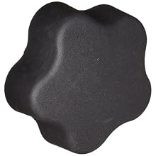 DimcoGray Black Thermoplastic 5 Lobe Fluted Soft Feel Knob Female, Zinc Stud: 3/8-16" Thread x 5/8" Depth, 2-3/8" Diameter x 1-5/8" Height x 3/4" Hub Dia x 11/16" Hub Length (Pack of 10)