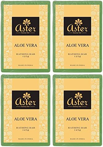 Aster Luxury Soaps Aloe Vera Bathing Bar 125g - Pack of 4