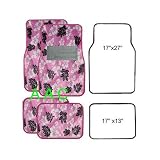 A Set of 4 Universal Fit Hawaii Hibiscus Carpet Floor Mats for Cars / Truck - Pink