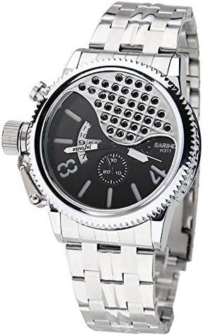 Bariho Fq-209 Cool Stainless Steel Mens Racing Wristwatch New Special Design Fashion Watches Black