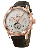 Perigaum 1972 Rose Gold Automatic P-1112-IR-W-BRLE Automatic Watch for Him Open Balance Spring