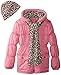 Pink Platinum Little Girls' Puffer Coat with Faux Fur Trim