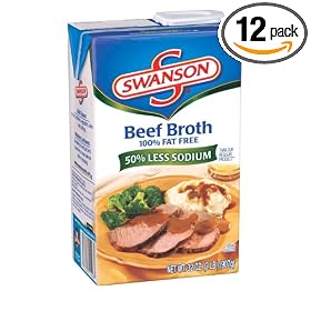 Swanson Beef Broth Lower Sodium, 32-Ounce Aseptic Box (Pack of 12)