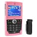 Samsung SGH-i607 Blackjack Solid Pink Snap-On Crystal Cover Case with Belt Clip