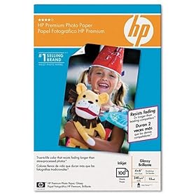 HP Premium Photo Paper, glossy (100 sheets, 4 x 6-inch borderless)