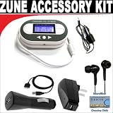 Digital 203 Channel FM Transmitter with LCD Screen + Black mini soft Earbuds + 3-in-1 Charging kit for Microsoft Zune 80gb / 120gb + DBROTH Microfiber Cleaning Cloth