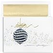 Sparkling Ornament On Shimmer Christmas Cards -