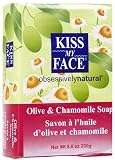 Kiss My Face Moisturizing Bar Soap for All Skin Types, Olive & Chamomile, 8 oz, 2 ct (Quantity of 4)