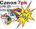 7pk NON-OEM Canon CLI-221 PGI-220 compatible Ink Cartridge With CHIP! (2) PGI 220 black, (1) CLI 221 yellow, (1) CLI 221 cyan, (1) CLI 221 magenta, (2) CLI 221 black. Fits Canon All-in-One Machines PIXMA MP620 PIXMA MP980 PIXMA MX860 **(PIXUS MP610)** Canon Photo Printers PIXMA iP3600 PIXMA iP4600