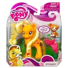 MY LITTLE PONY APPLEJACK & PUPPY FIGURES PACK NEW