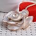 Lureme 3D Enamel White Rose Shaped Pendant Gold Tone Long Chain Necklace for Women Girls 01001256-1