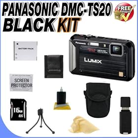 Panasonic Lumix DMC-ZS20 14.1 MP Digital Camera with 16x Wide Angle Optical Image Stabilized Zoom and Built-In GPS Function (Black) W/16GB SDHC Memory + Extra Extended Life DMW-BCG10 Battery + Deluxe Case w/Strap + Memory Card Wallet + USB Card Reader + Accessory Saver Bundle!