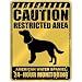 New  Caution : Restricted Area . American Water Spaniel Monitoring  Parking Sign Dog