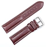 Breitling Style Oil Tanned Leather Watchband Brown 20mm Watch band - by deBeer