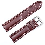 Breitling Style Oil Tanned Leather Watchband Brown 24mm Watch band - by deBeer