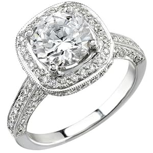 3.89 ct. Halo Round Cut Diamond Engagement Ring (EGL Certified)