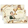 8 First Communion Boy Invitations: Quad-Fold, Pre-Packaged, Envelopes Included, Made in Italy!