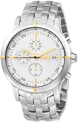 Stainless Steel Quartz Two Tone Silver Tone Dial Link Bracelet