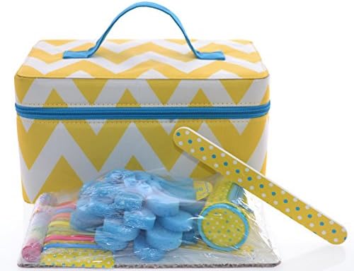 Girls Chevron Zipper Cosmetic Case with Accessory Pack