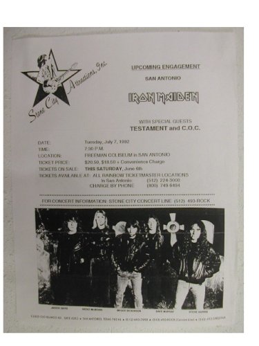 Iron Maiden Handbill Poster Testament 1992