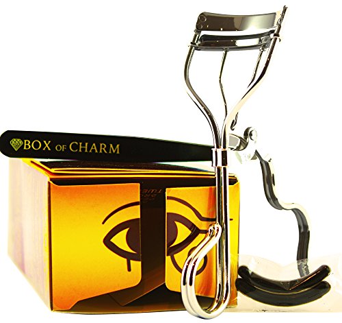 BEST PRO Eyelash Curler - JAPANESE Precision for Amazing Lashes - FREE Gift Set Includes Tweezers and 2 High Quality Silicone Refill Pads - Great For Natural And Fake Eyelashes