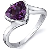 Trillion Cut Bypass Style 2.50 carats Alexandrite Ring in Sterling Silver Rhodium Finish Available in Sizes 5 thru 9