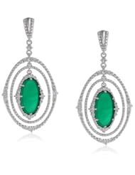 Judith Ripka "Sophia" Double Oval Green Drop Earrings
