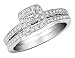 Princess Cut Diamond Engagement Ring & Wedding Band Set 1/2 Carat (ctw) in 14K White Gold