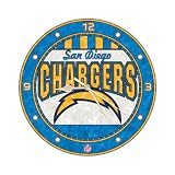 San Diego Chargers 12 Inch Art Glass Clock