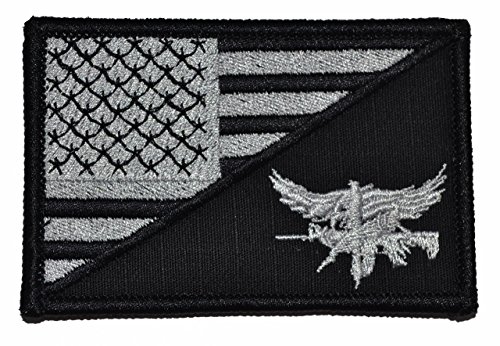 USA Flag / Tactical Eagle 2.25x3.5 Military Patch / Morale Patch - Black