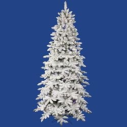 9.5' Pre-Lit Flocked LED Lighted Olympia Fir Artificial Christmas Tree - Multi
