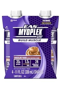 EAS Myoplex Lite Ready-to-Drink Nutrition Shake, Chocolate Fudge, 11 fl. oz.., (Pack of 24)