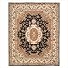 Persian Court Handmade Wool and Silk Rug Navy Ivory 8' Round Area Rug