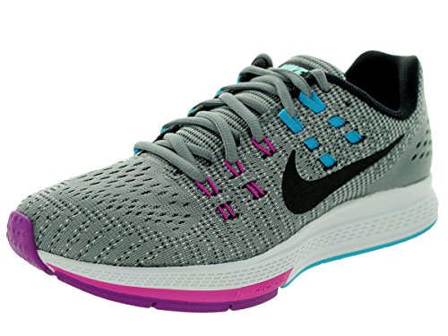 Nike Women's Air Zoom Structure 19 Cool Grey/Black/Fuchsia Flash Running Shoe 7 Women US