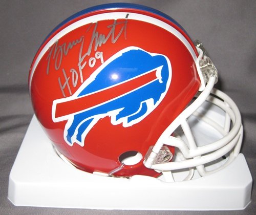 Bruce Smith Buffalo Bills NFL Hand Signed Mini Football Helmet with HOF 09 Inscription