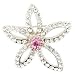 Pink Rhinestone Flower Pin Brooch