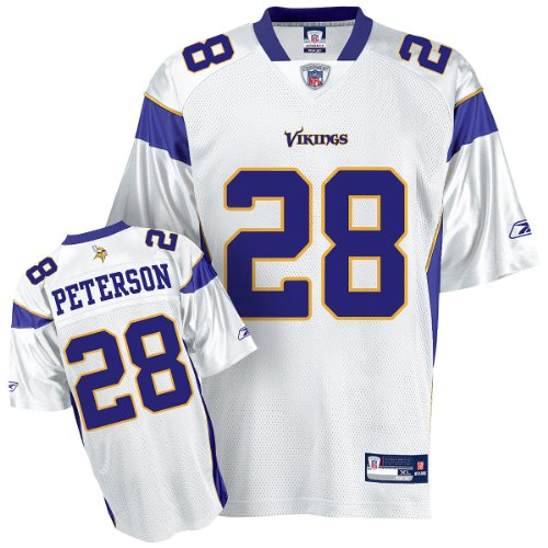 Reebok Minnesota Vikings Adrian Peterson Replica White Jersey Large