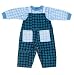 Baby : Boys Girls Reversible Twill Overalls Blue Swirls 2T