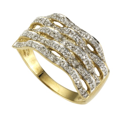 Diamonds by Ellen K. Damen-Ring Gr&ouml;&szlig;e 18 aus zweifarbigem 333/- Gelbgold besetzt mit 80 we Preisvergleich