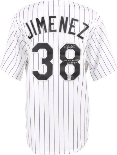 Ubaldo Jimenez Autographed Jersey | Details: Colorado Rockies, White, 1st No Hitter 4-17-10 Inscription